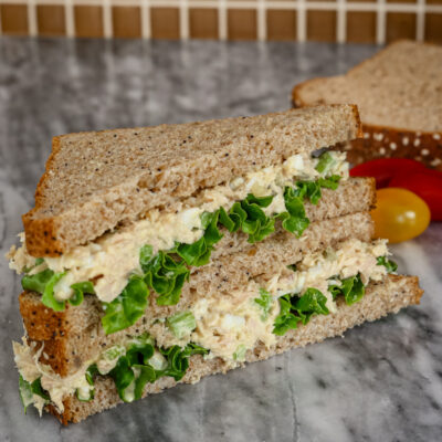A southern style tuna sandwich with lettuce.