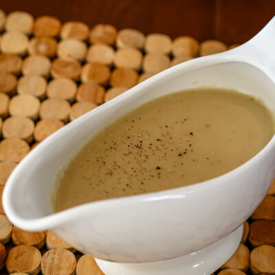 Quick gravy in a gravy boat