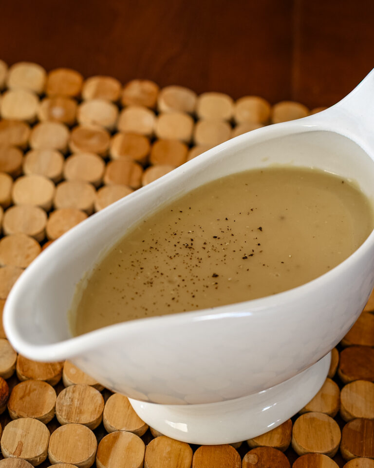 Quick gravy in a gravy boat