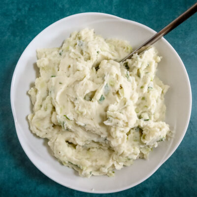 colcannon in the serving bowl