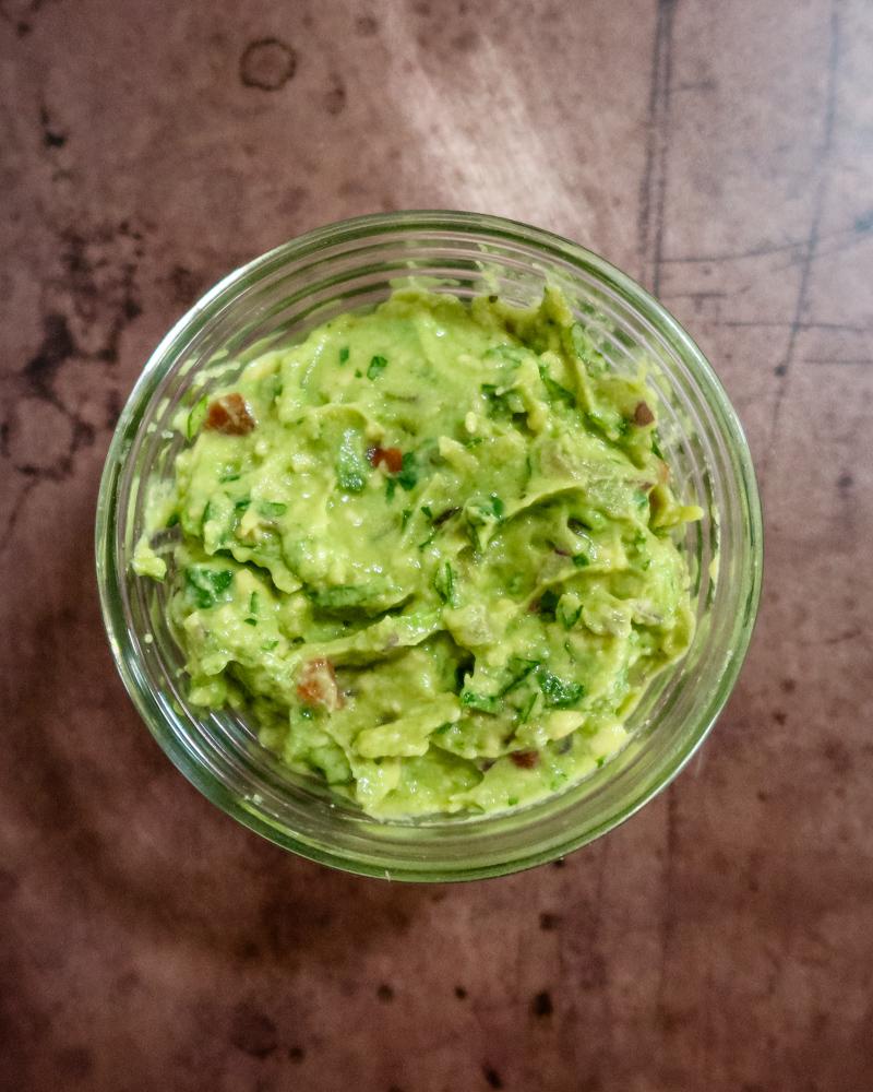 A bowl of freshly made guacamole.