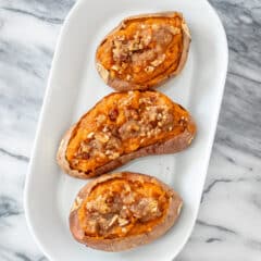 potatoes on a serving tray.