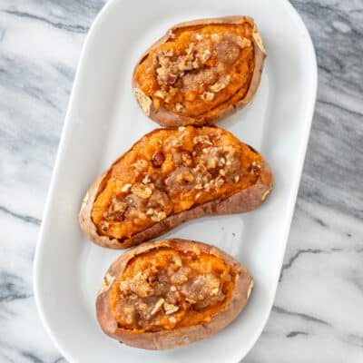 potatoes on a serving tray.