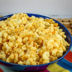 An old-fashioned baked macaroni and cheese dish .