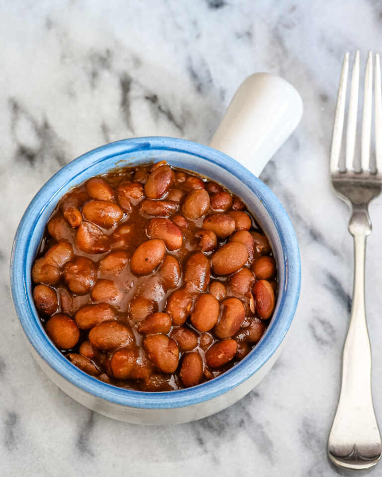 baked yellow eye beans in a bowl