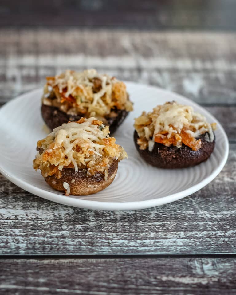 stuffed mushrooms on a plate