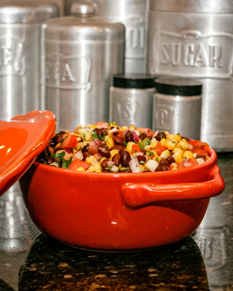 corn and black bean salsa in bowl