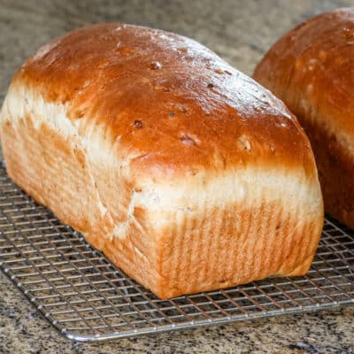 2 loaves of cracked wheat bread.