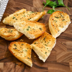 Toasty browned garlic bread made with fresh garlic and parsley.