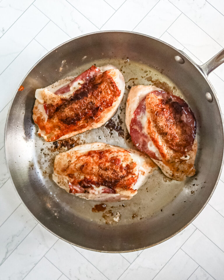 Chicken breasts with capicola and provolone cheese.