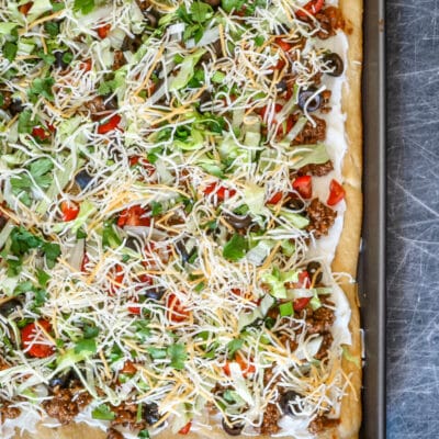 veggie pizza with taco mixture