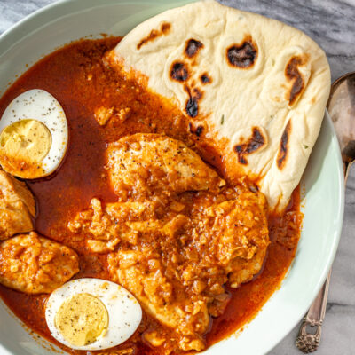 doro wat with chicken thighs and hard boiled egg