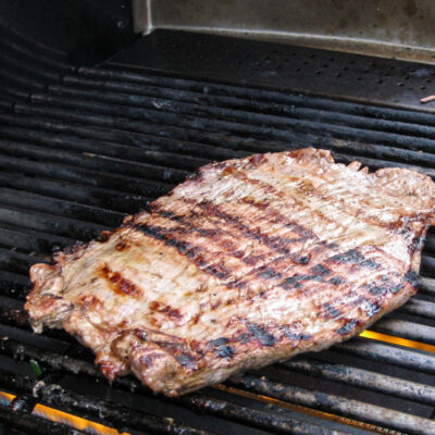 flank steak on the grill