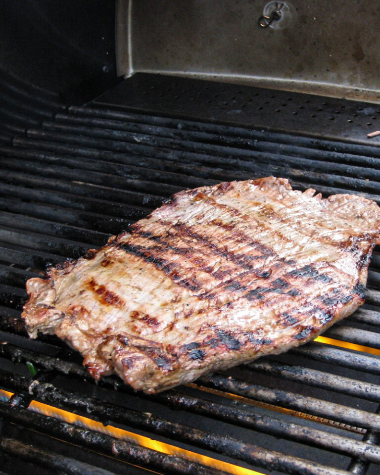flank steak on the grill