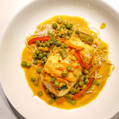 halibut with thai style sauce