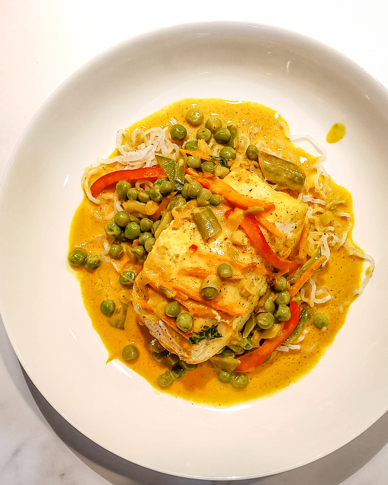 halibut with thai style sauce