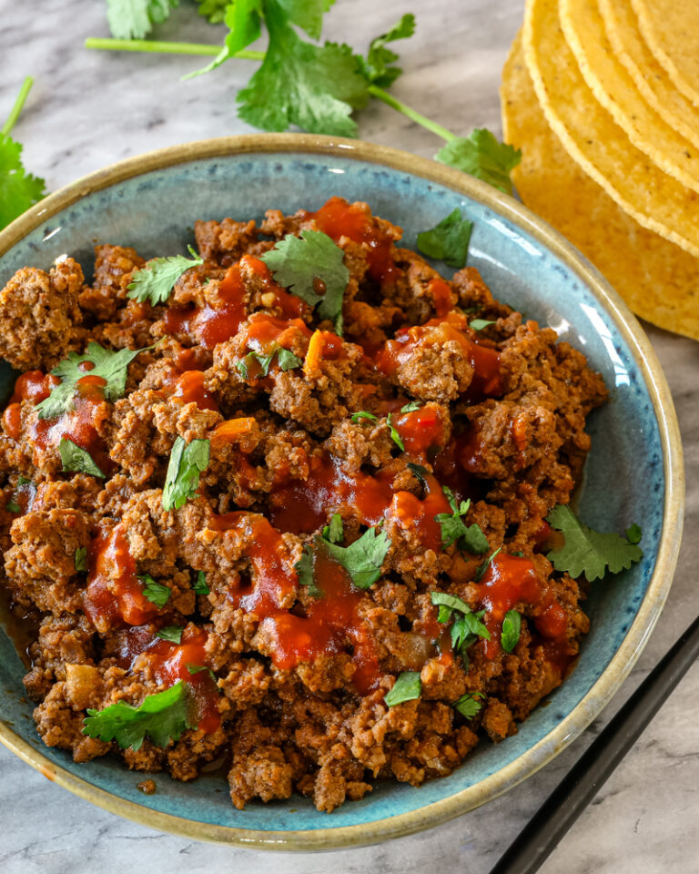 Instant pot taco meat in a bowl.