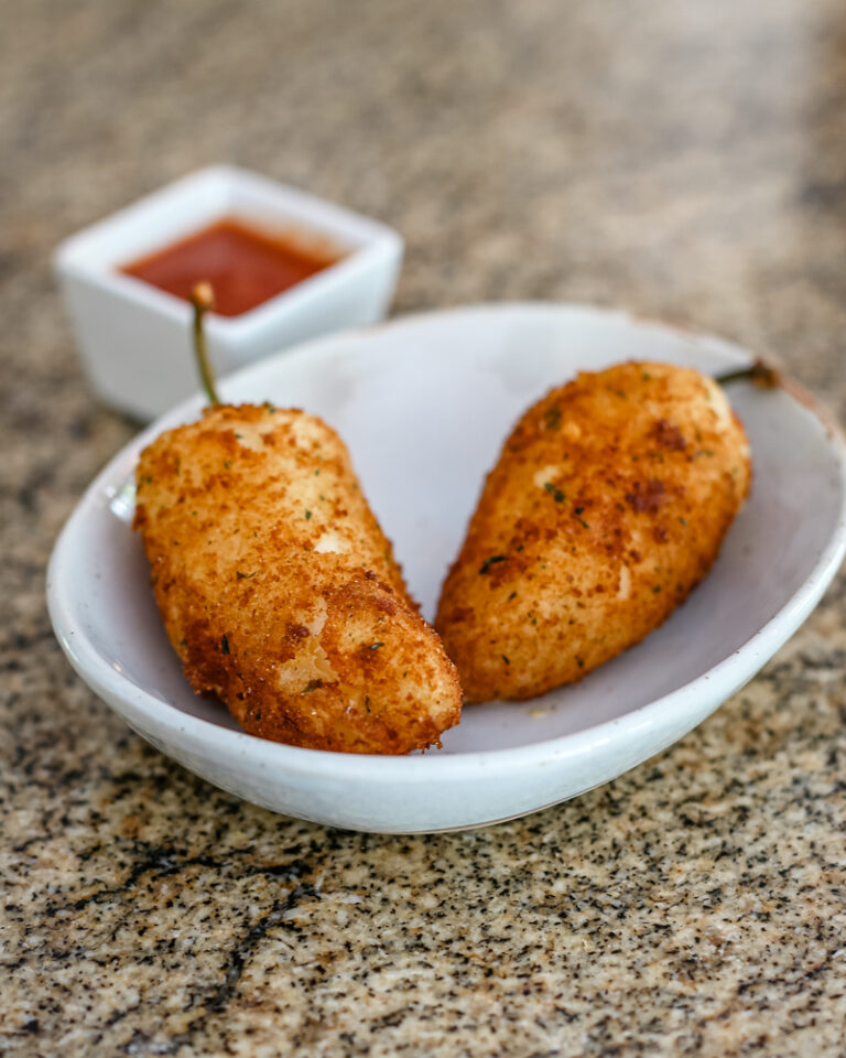 jalapeño peppers deep fried with cheese bacon filling