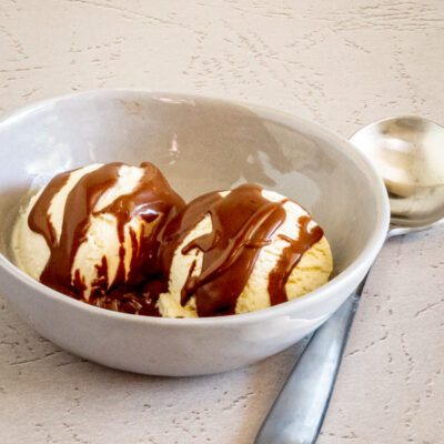 sugar free chocolate sauce on ice cream