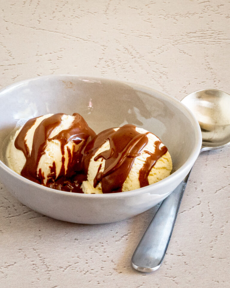 sugar free chocolate sauce on ice cream