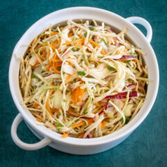 A bowl of mexican coleslaw