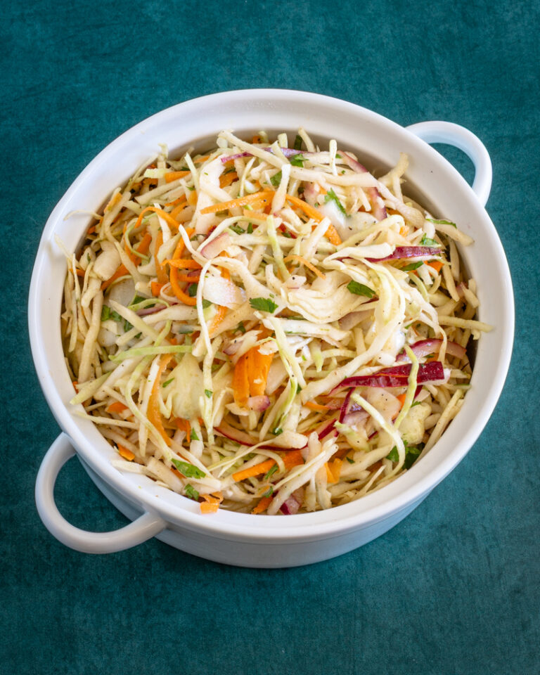 A bowl of mexican coleslaw
