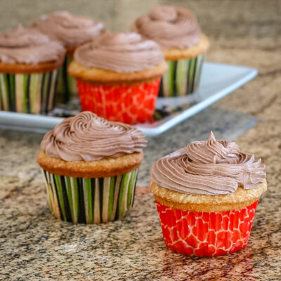 Nutella frosting on cupcakes.
