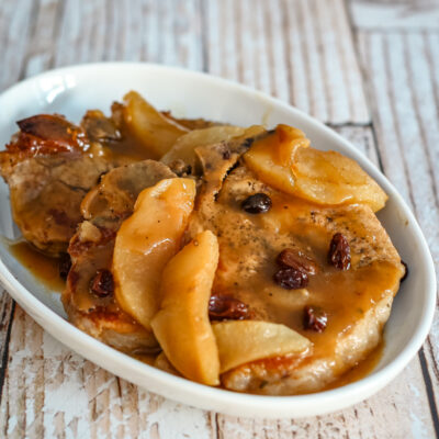 braised pork chops with apples