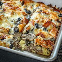 easy pour pizza in the baking pan