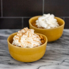 pumpkin rice pudding in dessert dishes