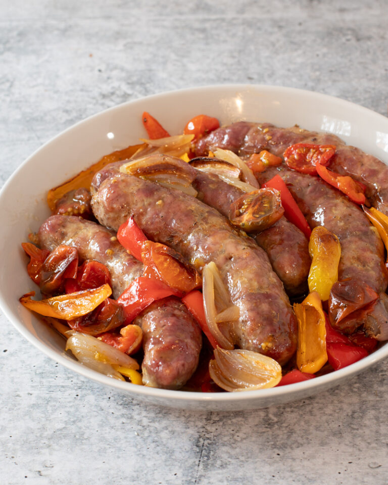 sheet pan sausages and peppers