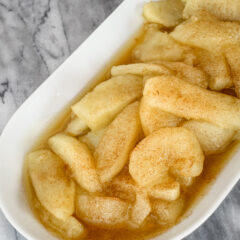 fried apples on a serving tray