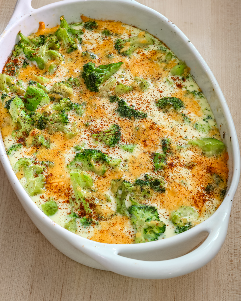 broccoli cheese casserole with custard-like texture