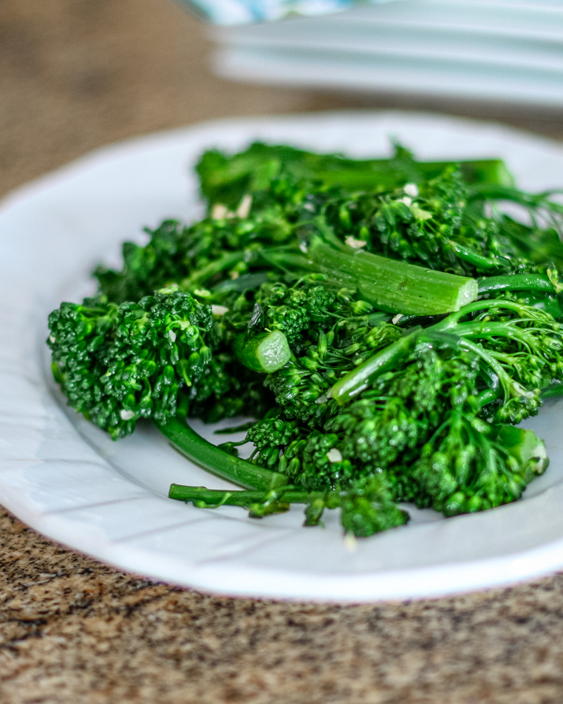broccolini on a plate