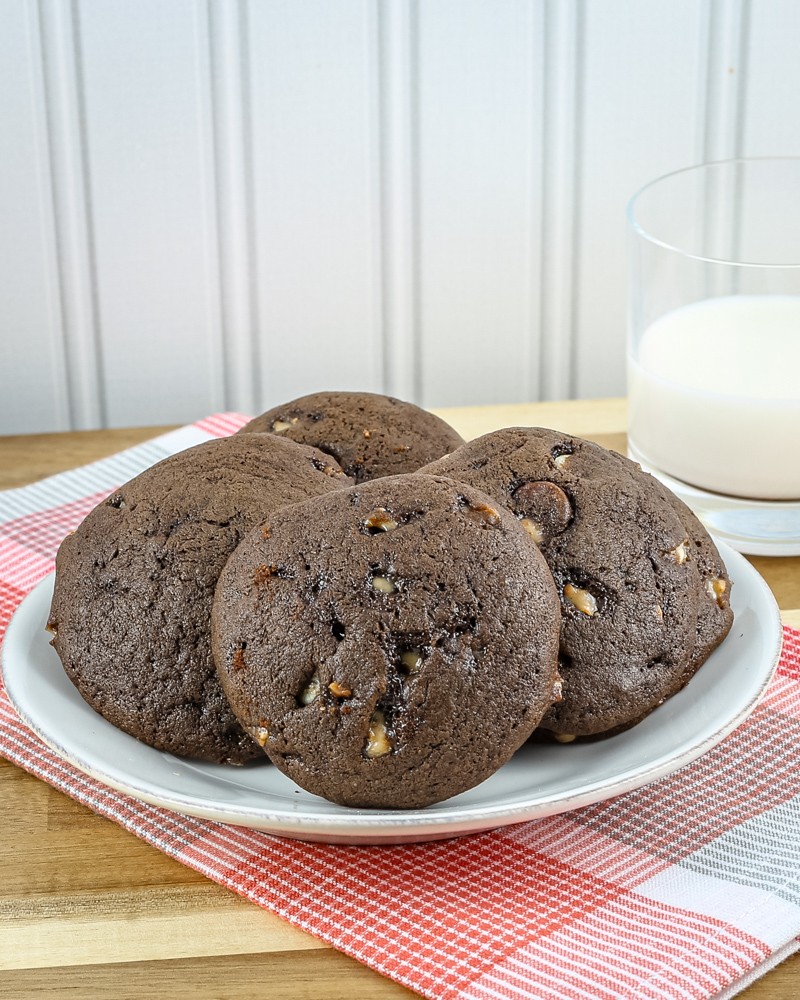 brownie drop cookies on a plate