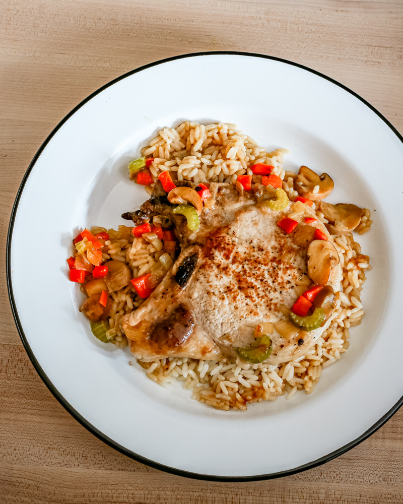 baked pork chops and rice, pork chop casserole