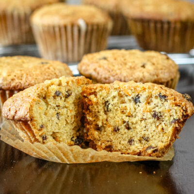 carrot muffins with raisins and walnuts