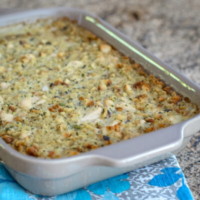 Baked chicken and dressing casserole