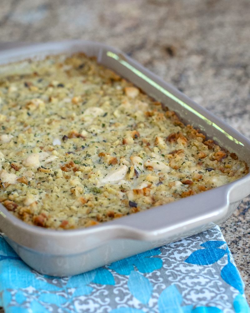 Baked chicken and dressing casserole