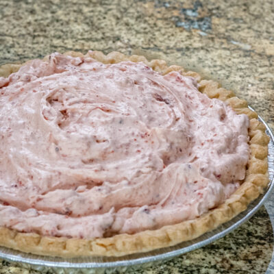 A creamy cranberry pie.