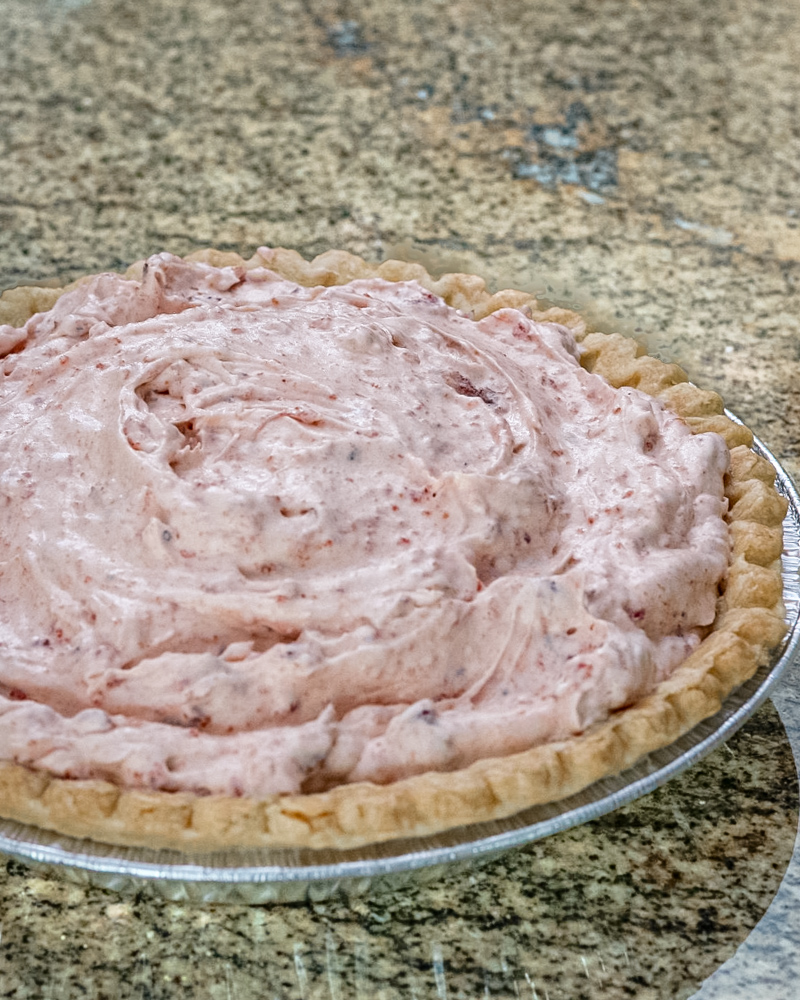 A creamy cranberry pie.