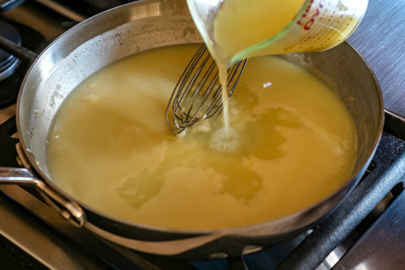 making turkey gravy, adding stock