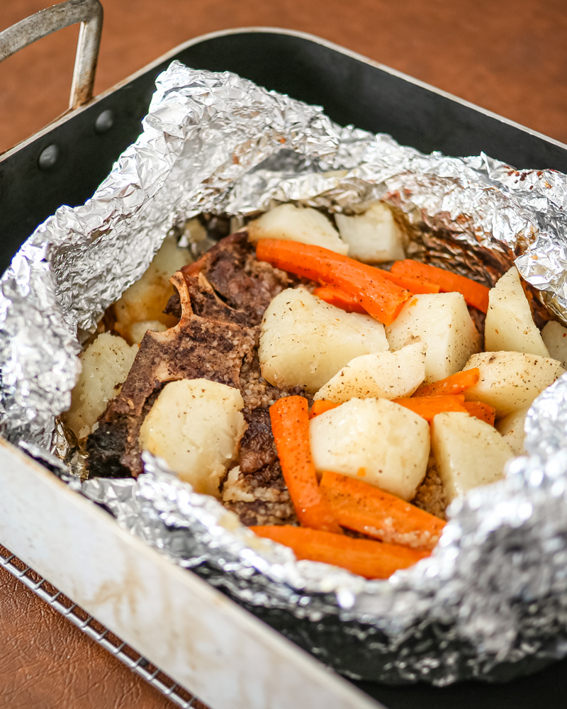 Easy Baked Chuck Steak and Potatoes in Foil