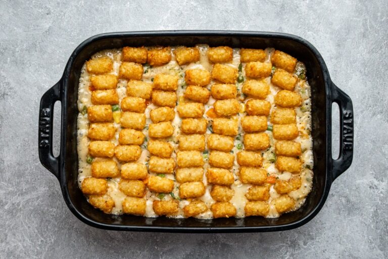 The baked chicken casserole with tater tot topping.