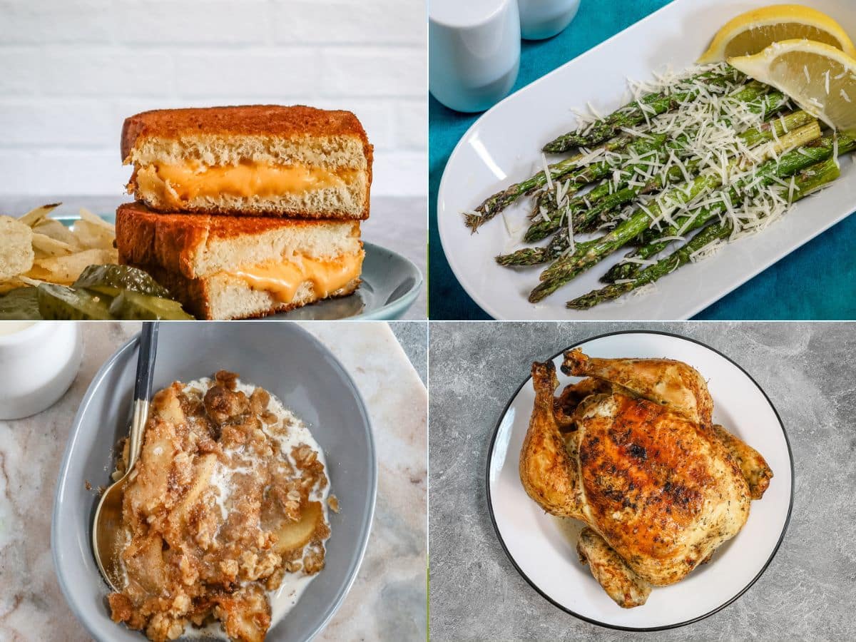 A collage of some of our favorite dishes from the air fryer.