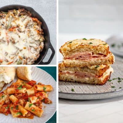 A variety of quick dinner recipe ideas for a list.