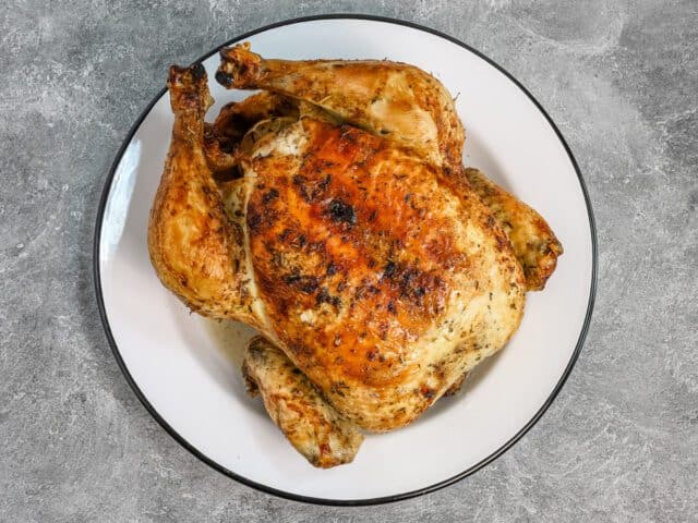 Rest the chicken on a platter.