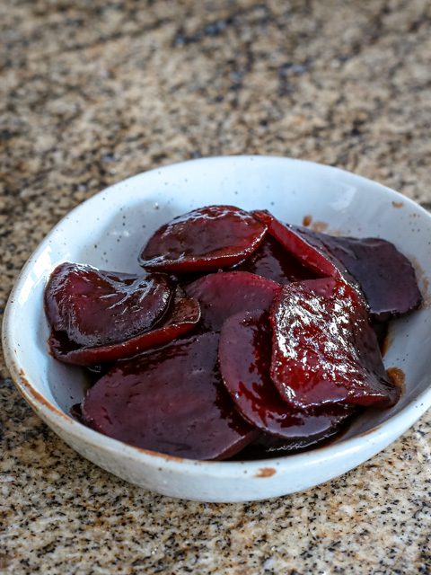 sliced beets in a small dish