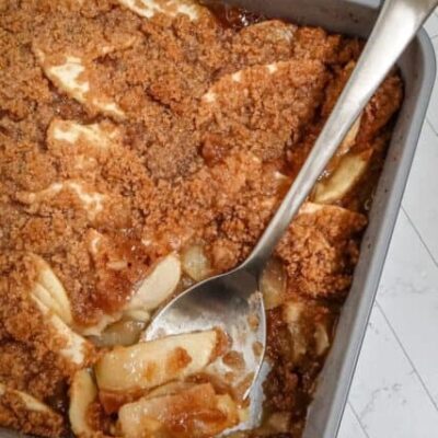 apple betty in the baking pan