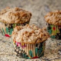 Apple crumble muffins baked and ready to enjoy.